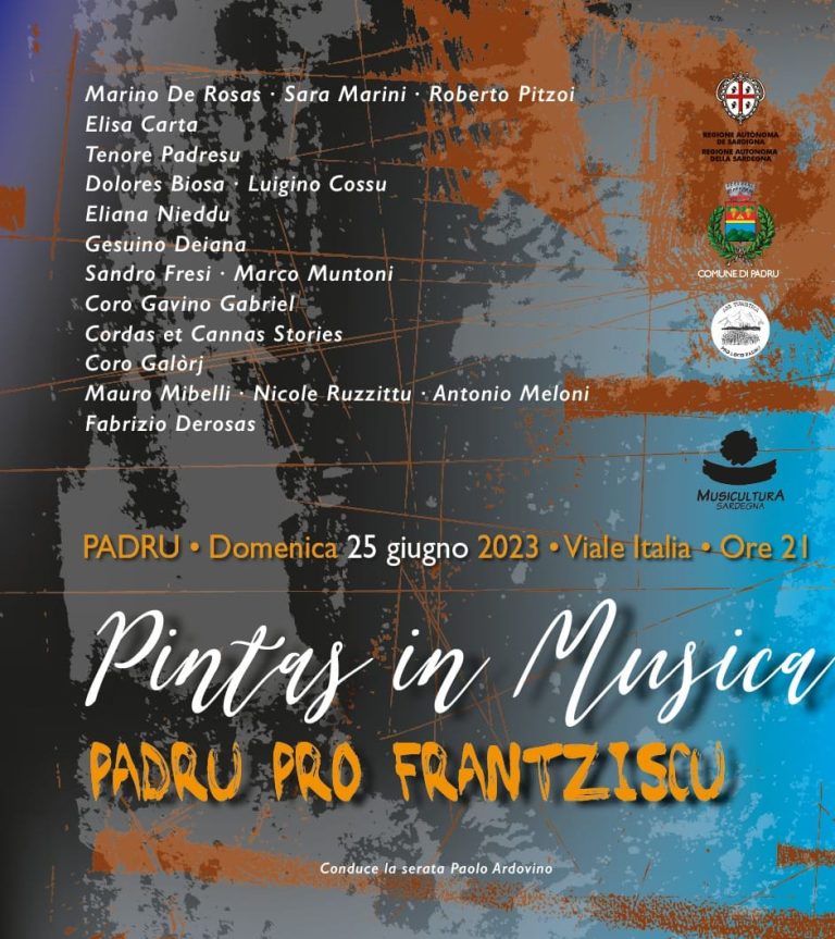 Pintas in Musica, locandina del concerto a Padru per Francesco Pilu