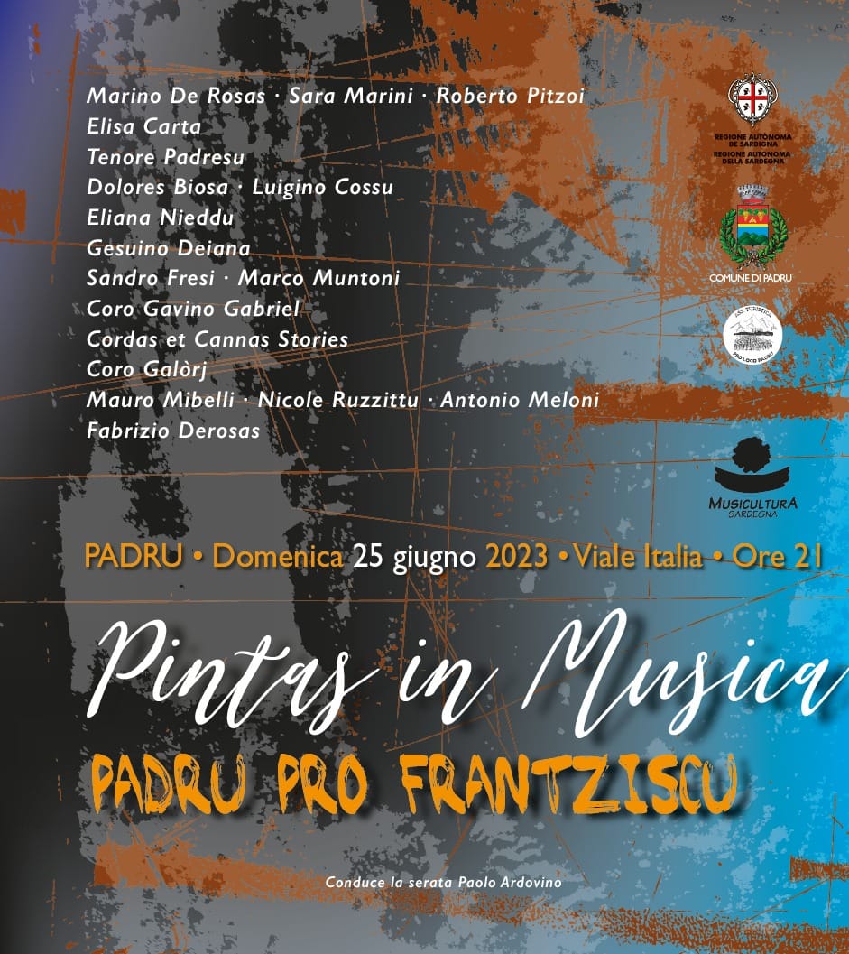 Pintas in Musica, locandina del concerto a Padru per Francesco Pilu